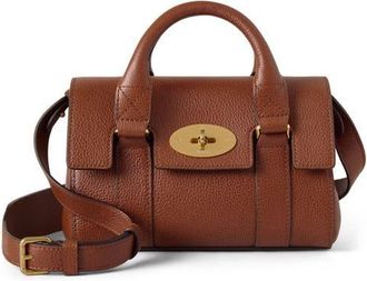Mulberry Mini Bayswater Grained Leather Handbag in Oak at Nordstrom