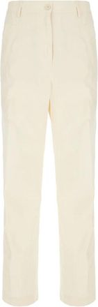 Dries Van Noten Pantaloni - Dames - Straight fit broeken - Beige - XS - Leer - Broeken