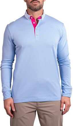 Maceoo Newton Ascension0006 Blue Long Sleeve Button-Down Polo at Nordstrom, Size 2