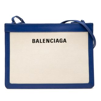 Balenciaga Tweedelige Canvas Navy Pochette Schoudertas