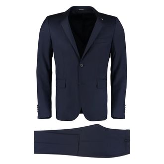 Tagliatore Single Breasted Suits, male, Blue, Size: L Virgin wool two-piece suit