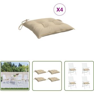 vidaXL Cuscino da giardino - Cuscini per Pallet 4 pz Beige 50x50x7 cm Tessuto Oxford