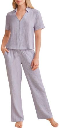 Fleur't Coastal Cotton Gauze Pajamas in Coastal Stripe at Nordstrom, Size X-Small