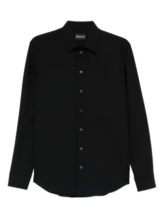 Emporio Armani button shirt - men - Virgin Wool/Elastane - L - Black