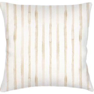 Anaya with Love Riviera Beige Striped Linen Euro Pillow 26x26 with Down Insert at Nordstrom