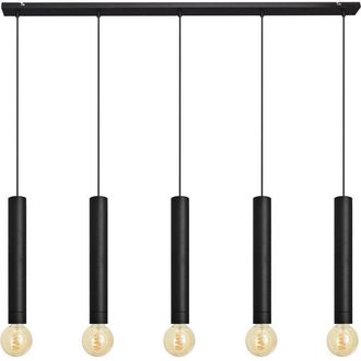 Netlighting Tuba Straight Bar Pendant Ceiling Light Black 120cm