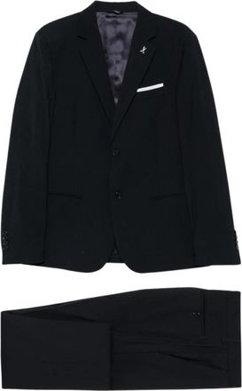 Daniele Alessandrini Single-Breasted Suit - Heren - Business pakken - Zwart - XL - Kostuums