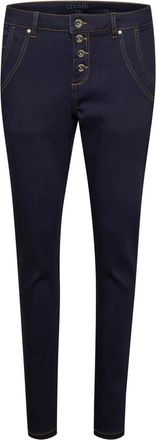 Cream Donkerblauwe Rinse Jeans - Slim Fit - Dames - Skinny Jeans - Zwart - W24 - Katoen - Jeans