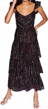 Saylor Quintana Sequin Maxi Dress In Multi