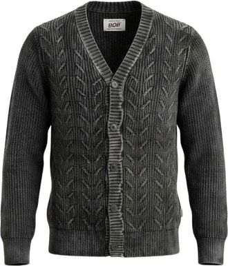 Bob Cardigan - Heren - Vesten - Grijs - L - Wol - Truien & Vesten