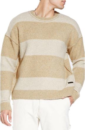 Civil Society Rothko Stripe Crewneck Sweater in Khaki at Nordstrom, Size Xx-Large