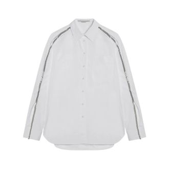 Stella McCartney Falabella overhemd met kettingdetail - Dames - Blouses & Shirts - Wit - Maat: XS Katoen