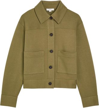 Vince Jersey-knit Jacket - Olive - S (UK8-10 / S)