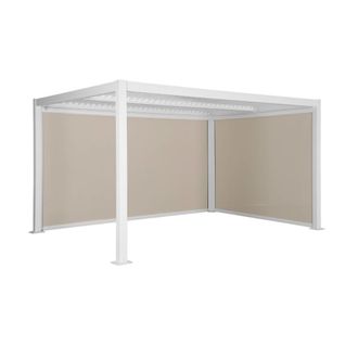 Sweeek P&eacute;rgola bioclim&aacute;tica aluminio y acero 3x4m con toldo de 3m + toldo de