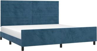 vidaXL Vidaxl - Estructura Cama Sin Colch&oacute;n Terciopelo Azul Oscuro 200x200 Cm