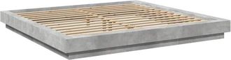 vidaXL Vidaxl - Estructura Cama Con Luces Led Madera Gris Hormig&oacute;n 180x200 Cm
