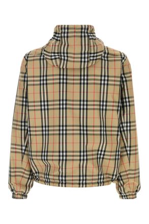 Burberry Mens Reversible Check Jacket Beige Sandipcheck Polyester