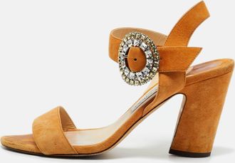 Jimmy Choo London Black Suede Crystal Embellished Mischa Sandals