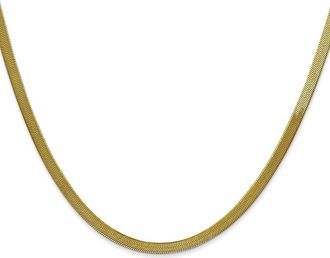 Diamond2Deal 10k Yellow Gold 3mm Silky Herringbone Chain Necklace