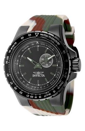 Invicta 49732 Aviator Watch in Black/Green Multi at Nordstrom Rack