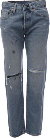 Levi's Mens Levis 501 Distressed Crop Jeans in As Of Now Dx - Blue - Size 27W/32L
