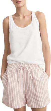 Mango Two-Piece Stripe Short Pajamas in Russet at Nordstrom, Size Medium
