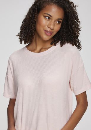 s.Oliver Pyjamaoberteil S.OLIVER, Damen, Gr. 32/34, rosa, meliert, Rippware, Obermaterial: 92% Viskose, 8% Elasthan, meliert, l&auml;ssig geschnitten, Rundhals, Shi