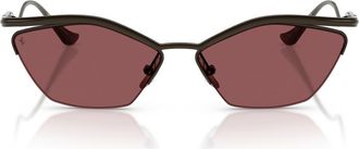 Ferrari 59mm Cat Eye Sunglasses in Gunmetal Shiny/red at Nordstrom