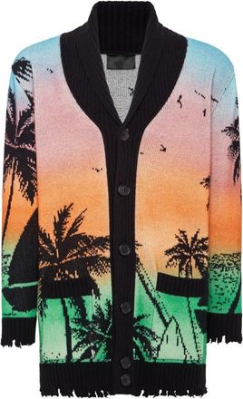 Philipp Plein Cardigan Hawaii - Heren - Vesten - Veelkleurig - XL - Katoen - Truien & Vesten