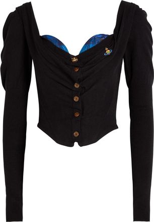 Vivienne Westwood Bea Draped Wool-blend Corset Cardigan - Black - 10 (UK10 / S)