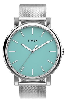 Timex OG 38mm Stainless Steel Bracelet Watch in Blue/Silver-Tone at Nordstrom