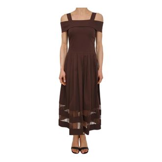 Blugirl Melan Dress - Dames - Maxi kleedjes - Bruin - M - Katoen - Kleedjes