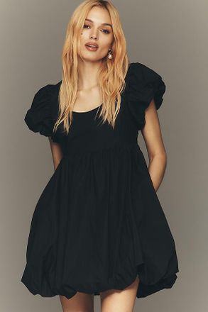 English Factory 100% Cotton Puff-Sleeve Bubble Mini Dress