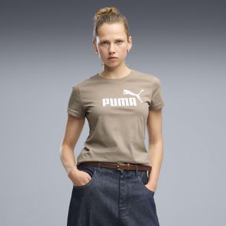 Puma T-shirt con logo ESS N. 1 da donna, Abbigliamento, Beige, XL