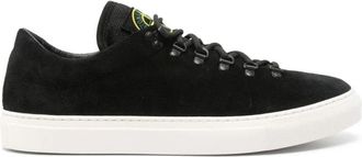 Stone Island Schoenen, Heren, Zwart, 41 EU, Leer, Compass Patch Low Top Sneakers