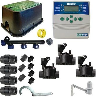 Hunter Kit irrigazione automatica professionale Hunter Rain Bird a 3 zone 24v per tubo da 20mm