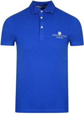 Aquascutum London vet logo blauw poloshirt