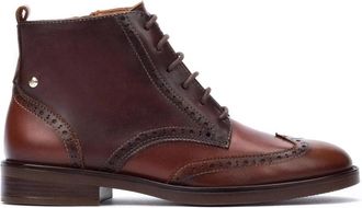 Pikolinos Bruine dameslaars - Puertollano stijl - Dames - Veterlaarzen - Bruin - 35 EU - Leer - Schoenen