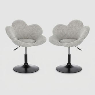 BIZZOTTO 2 Sillones Modernos Reclinables Fleur Negro Yes - Gris