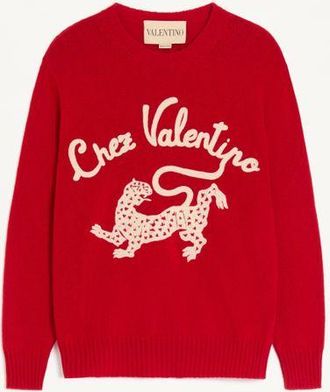 Valentino Maglia In Lana Ricamata Donna PARIS XL