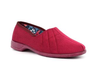 Generic Womens Slip On Slippers Ladies Slippers Womens Slippers Roll Top Slippers Audrey III Slippers Audrey 3 Slippers Carpet Slippers Rubber Sole Red 4 UK