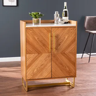 SEI Trilken Bar Cabinet With Wine Storage