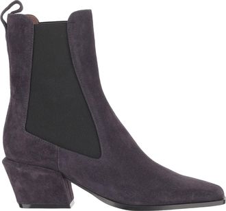 PARIS TEXAS Calf Suede Ankle Boots with Square Toe and Covered Heel