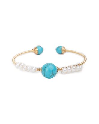Saachi Saachi Pearl Cz Cuff Bracelet