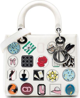 Dior Pre-owned Dior Medium Calfskin Patch Embellished Lady Dior Ladies 16-BO-0196