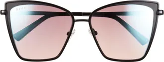 DIFF Eyewear Becky II 56mm Cat Eye Sunglasses in Black/Grey at Nordstrom Rack