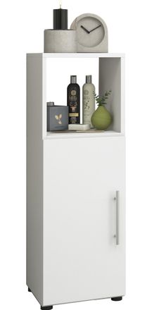 VCM Wood Midischrank Armario De Ba&ntilde;o Con Compartimento Abierto Y Puerta Giratoria Dimensiones Al. 93 X An. 31 X T. 30 Cm Midischrank - Flandu (blanco) - V