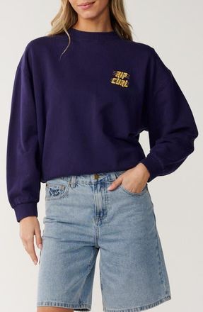 Rip Curl Sports Department Crewneck Sweatshirt in Deep Blue at Nordstrom, Size Xx-Small