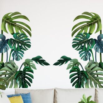 OEM Juego De Dos Pegatinas De Pared Con Dise&ntilde;o De Hojas Tropicales, Vinilos Decorativos Para Pared, Decoraci&oacute;n De Pared Para Sala De Estar, Dormitorio, Of