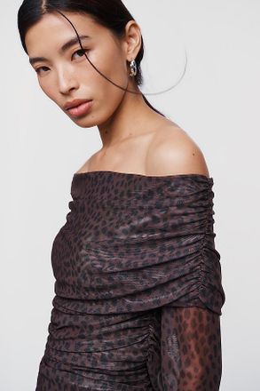 Maeve Aleda Mesh Off-Shoulder Top